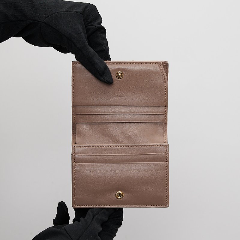 Gucci marmont 短夾/奶茶色-17