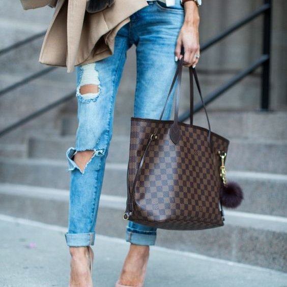 LV N41358 Damier Neverfull MM 🎀現品實拍🎀經典棋盤格肩背購物包(中)~~二手品-3