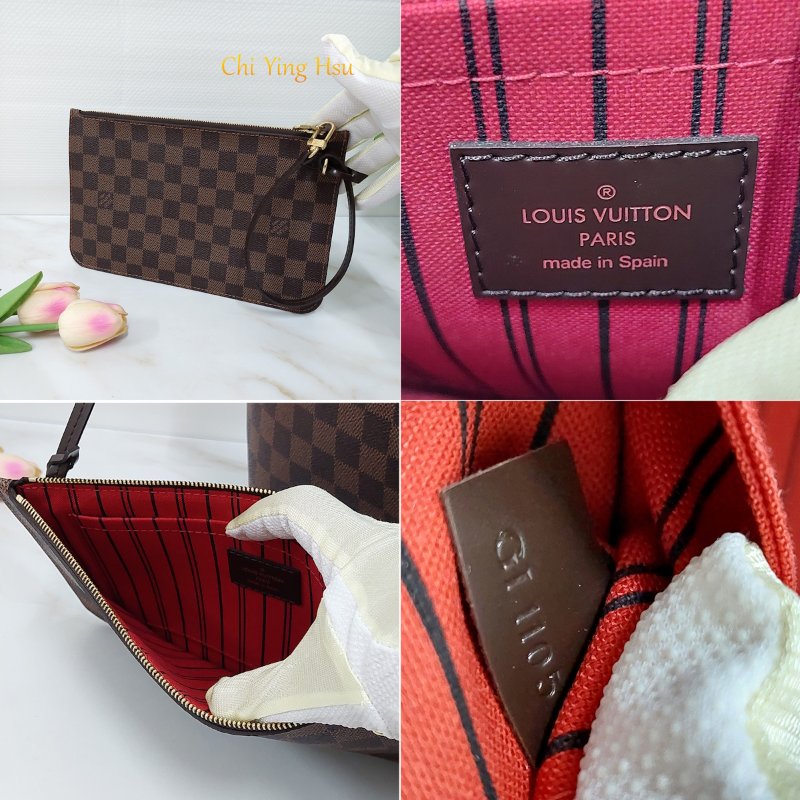 LV N41358 Damier Neverfull MM 🎀現品實拍🎀經典棋盤格肩背購物包(中)~~二手品-17