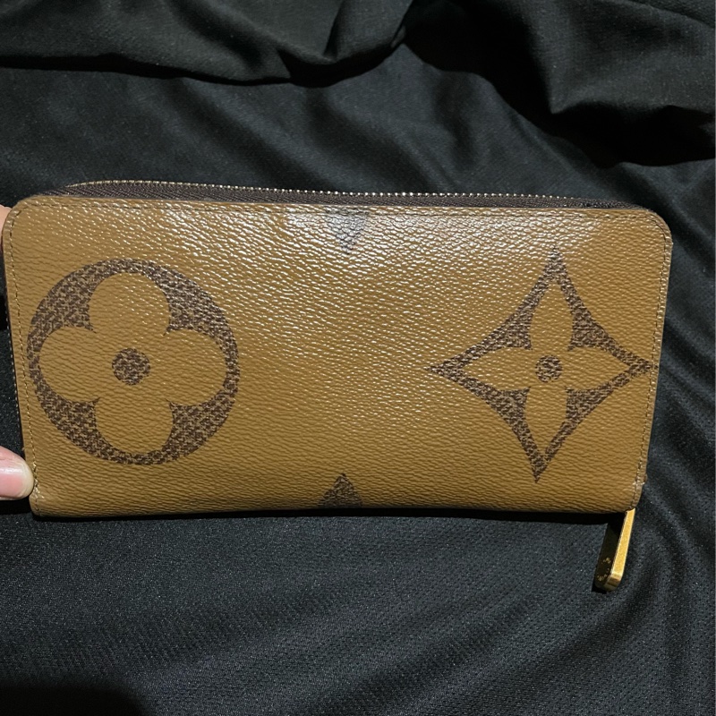 LOUIS VUITTON 晶片 大原花REVERSE拉鍊長夾-58