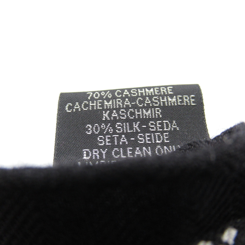 【日本直送】HERMES Kasisir 140 披肩 羊絨 黑色 二手女式-3