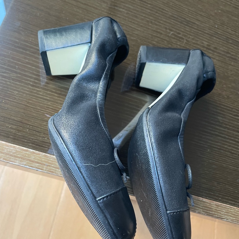 Chanel 38蝴蝶結裝飾鬆緊全皮革跟鞋-2