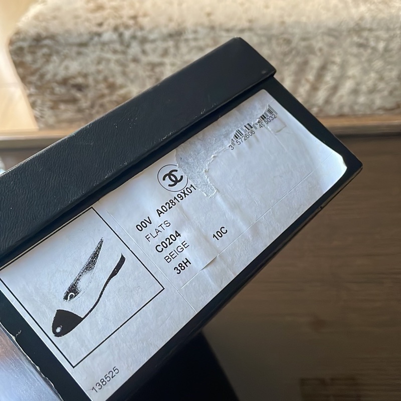 Chanel 38蝴蝶結裝飾鬆緊全皮革跟鞋-5