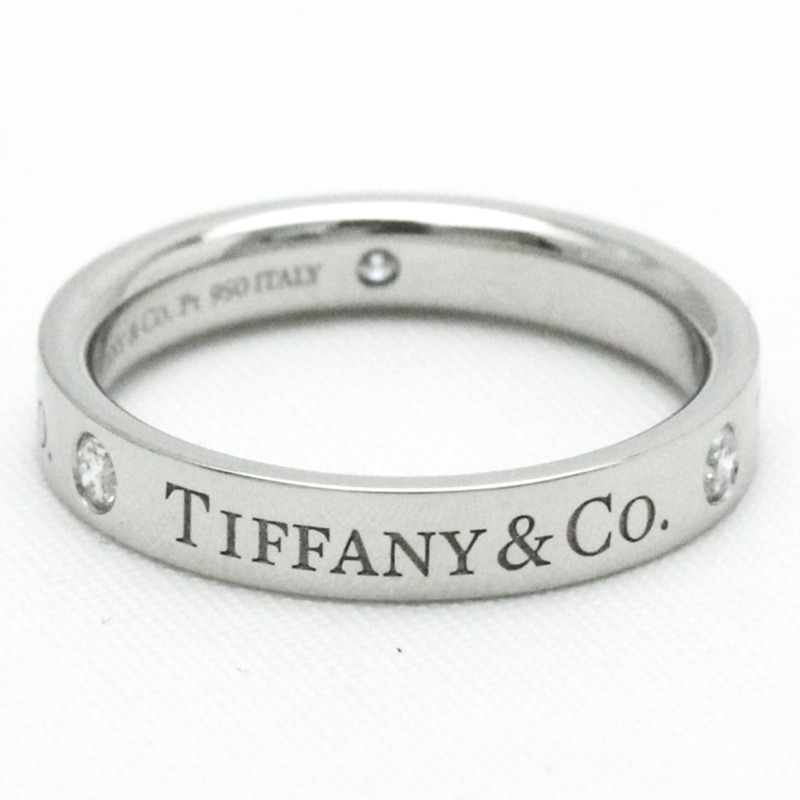 【日本直送】蒂芬妮扁平戒指鉑金時尚鑽石戒指克拉/0.07 銀-3