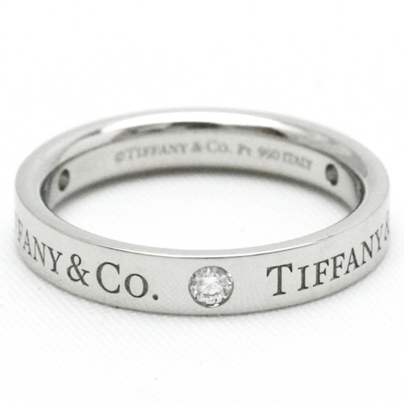 【日本直送】蒂芬妮扁平戒指鉑金時尚鑽石戒指克拉/0.07 銀-4
