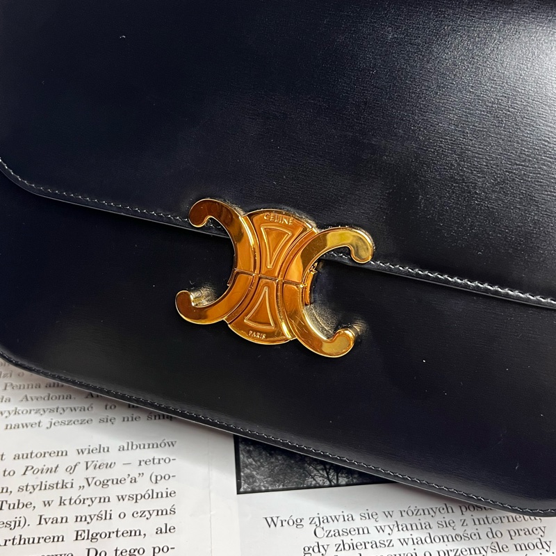 CELINE Triomphe 凱旋門牛皮(黃金尺寸中號）-5