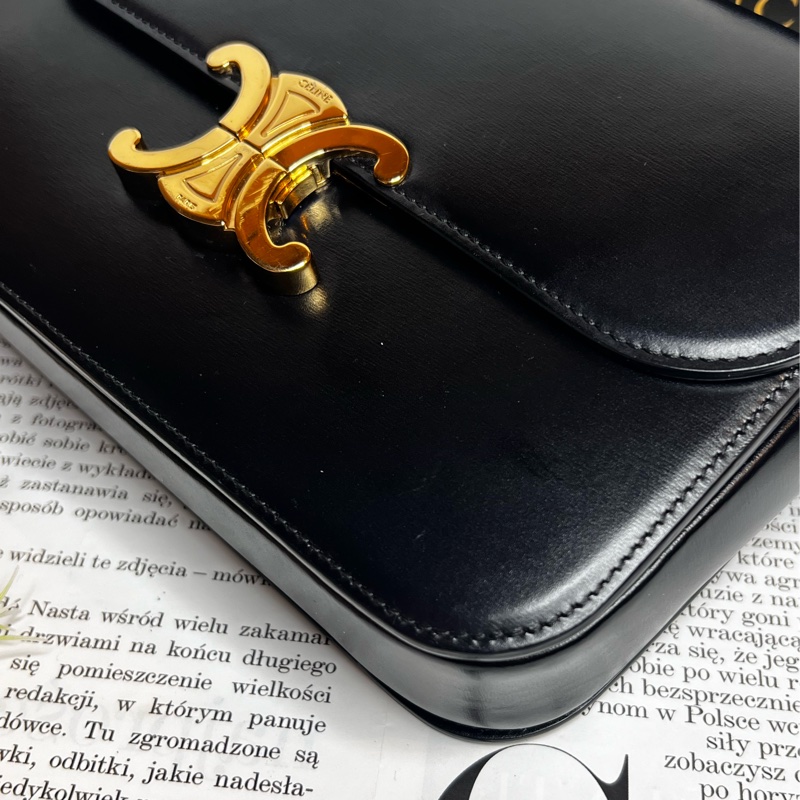 CELINE Triomphe 凱旋門牛皮(黃金尺寸中號）-6