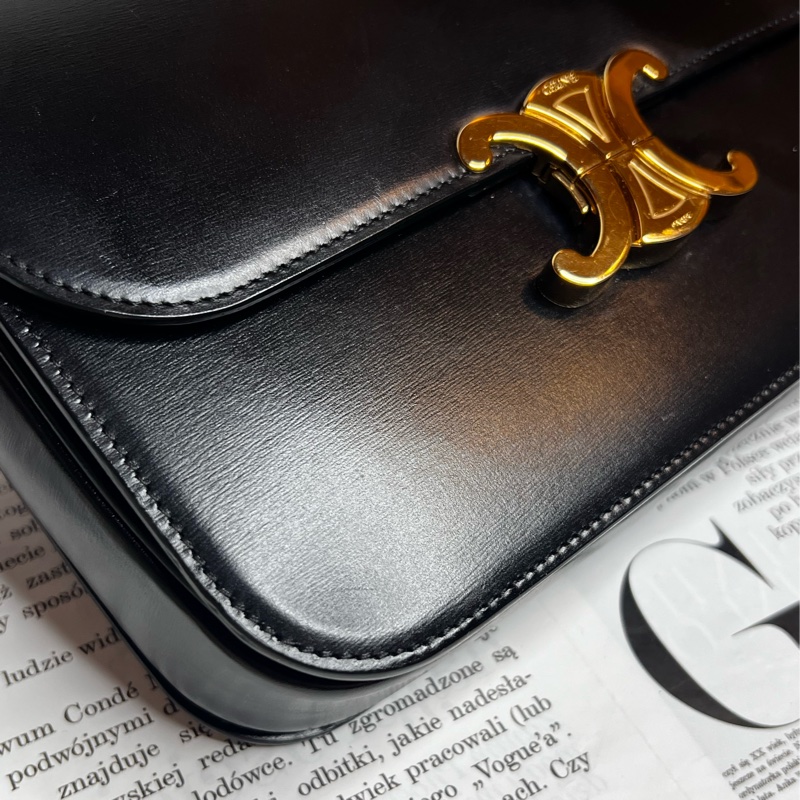 CELINE Triomphe 凱旋門牛皮(黃金尺寸中號）-7