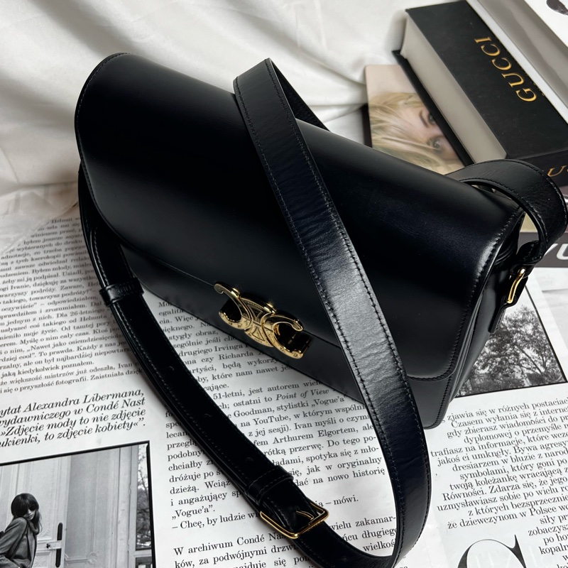 CELINE Triomphe 凱旋門牛皮(黃金尺寸中號）-14