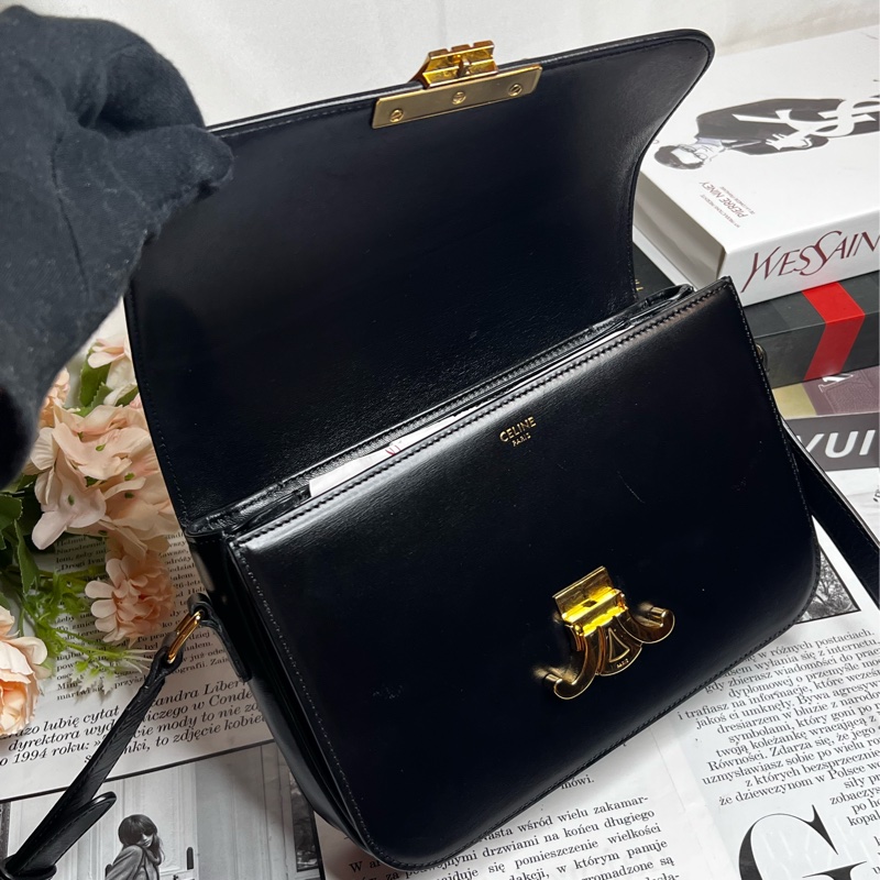 CELINE Triomphe 凱旋門牛皮(黃金尺寸中號）-15