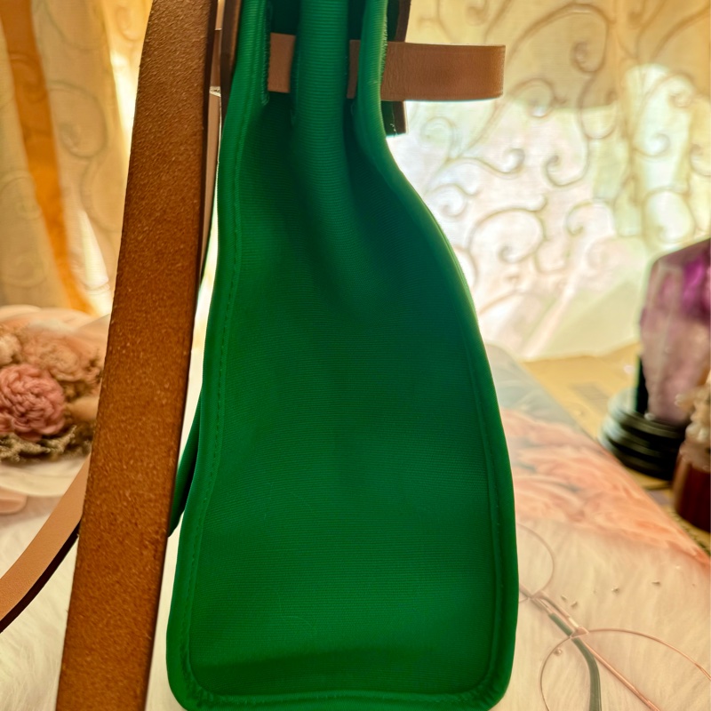 HERMES綠拼棕皮革HERBAG31-5