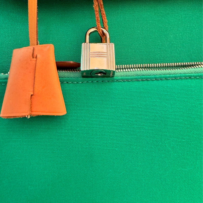 HERMES綠拼棕皮革HERBAG31-15