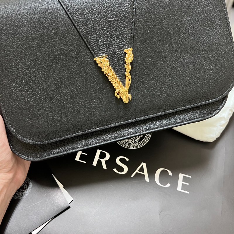 極新 VERSACE 凡賽斯 真皮肩背包 台灣專櫃購入-2