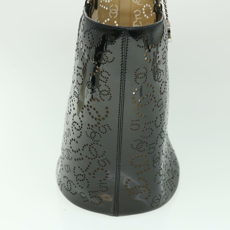 【日本直送】CHANEL COCO Mark Punching 手包漆皮黑 CC 正品 54999-2