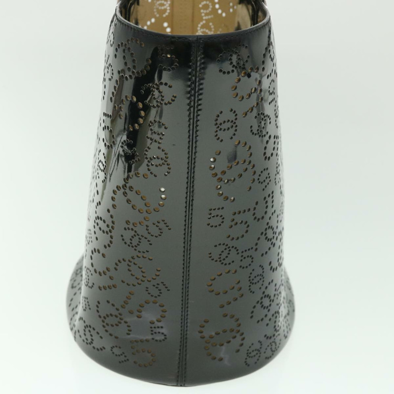 【日本直送】CHANEL COCO Mark Punching 手包漆皮黑 CC 正品 54999-3