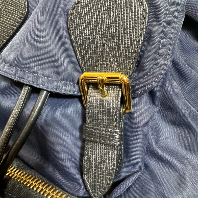 BURBERRY 巴寶莉 The Rucksack尼龍拼皮革中型軍旅後背包(海軍藍)-5