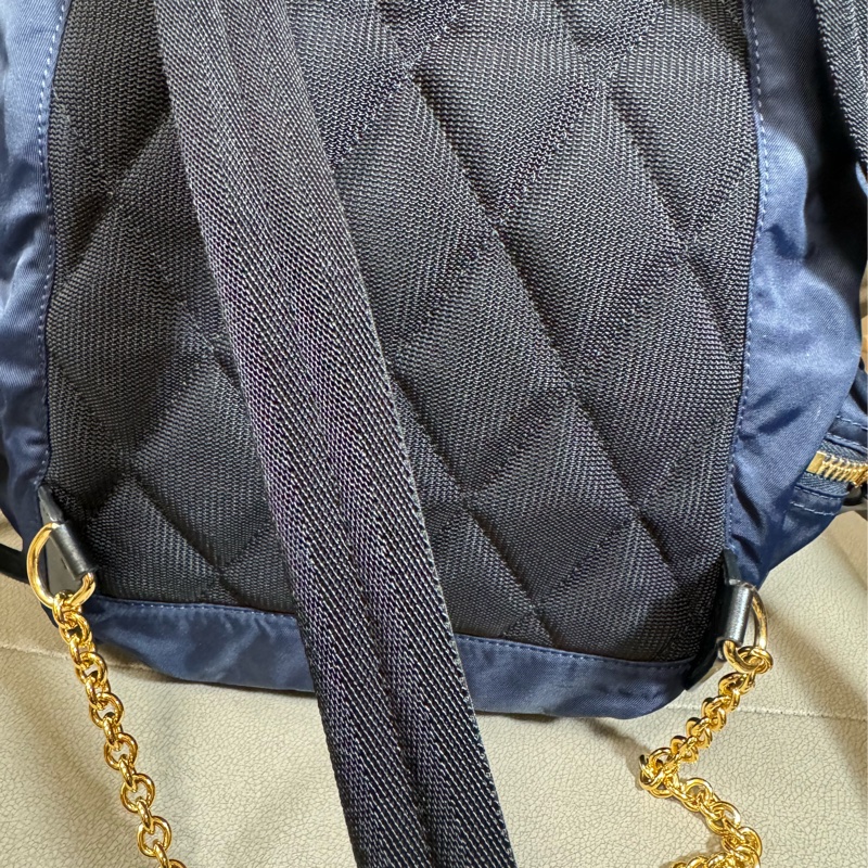 BURBERRY 巴寶莉 The Rucksack尼龍拼皮革中型軍旅後背包(海軍藍)-15