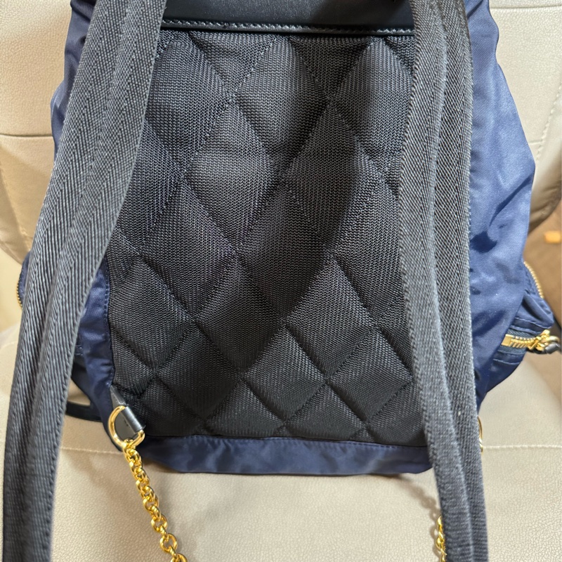BURBERRY 巴寶莉 The Rucksack尼龍拼皮革中型軍旅後背包(海軍藍)-16