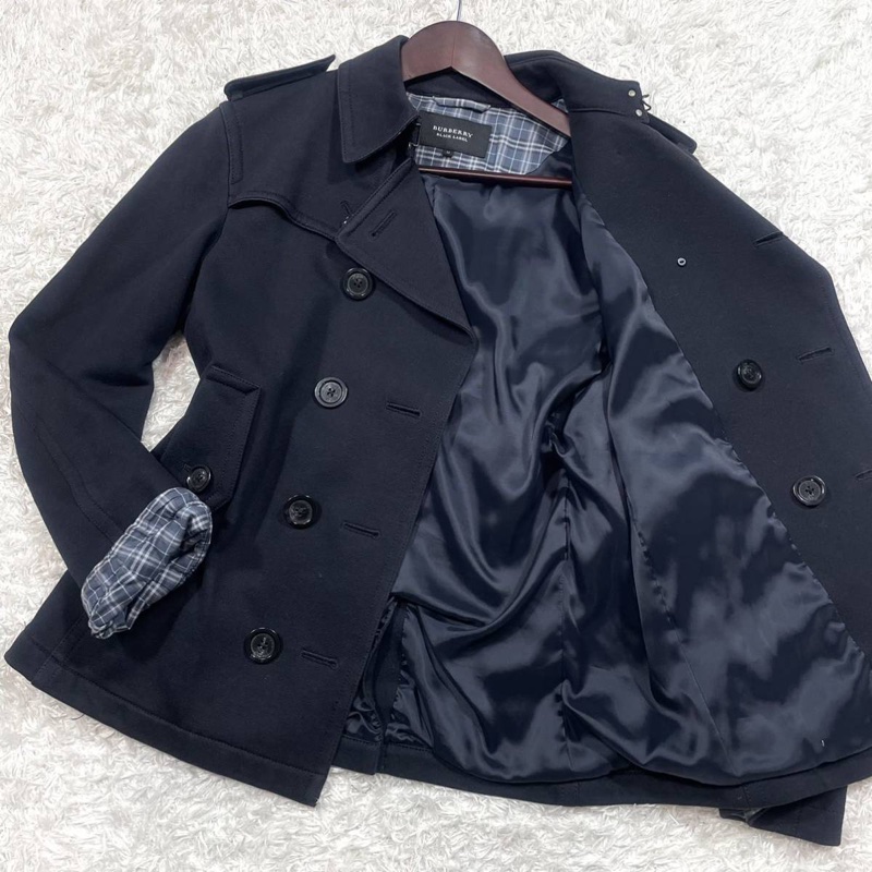 BURBERRY BLACK LABEL (M)彈性短風衣-17
