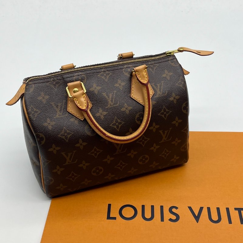 Louis Vuitton LV 老花字紋 speedy 25公分波士頓包/手提包-0