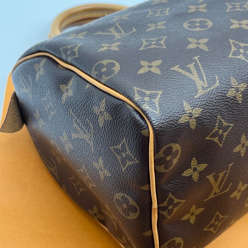 Louis Vuitton LV 老花字紋 speedy 25公分波士頓包/手提包-4