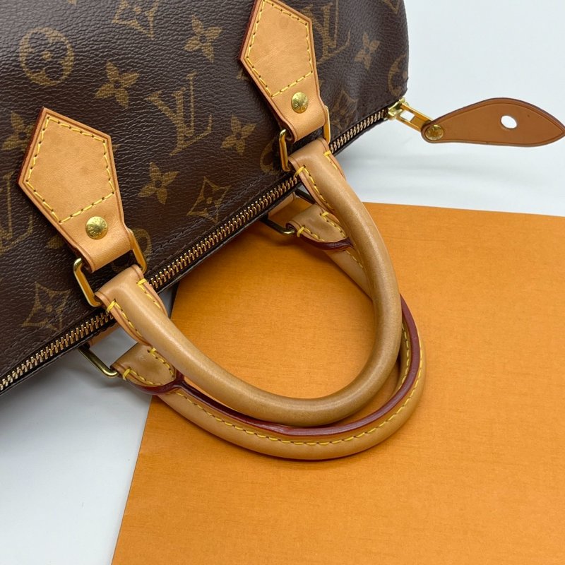 Louis Vuitton LV 老花字紋 speedy 25公分波士頓包/手提包-7