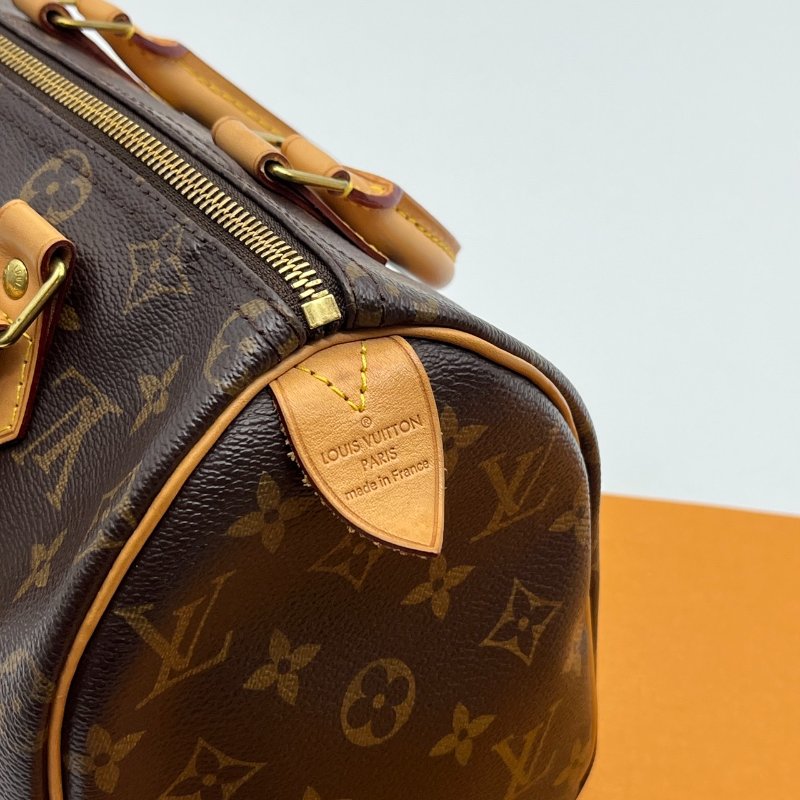 Louis Vuitton LV 老花字紋 speedy 25公分波士頓包/手提包-8