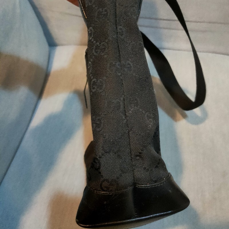 ∆聖誕限時一週降價∆㊣✨Gucci✨古馳 黑色 老花 皮革 帆布 肩背包 托特包/二手包/二手精品-2