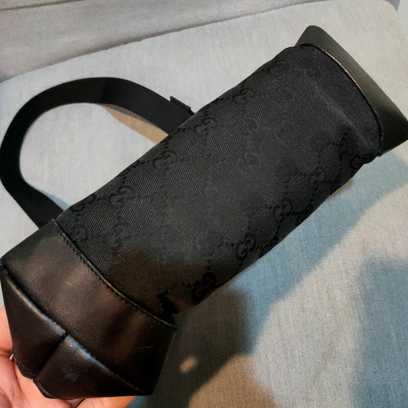 ∆聖誕限時一週降價∆㊣✨Gucci✨古馳 黑色 老花 皮革 帆布 肩背包 托特包/二手包/二手精品-7