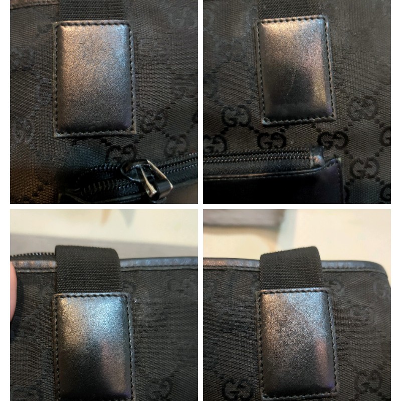∆聖誕限時一週降價∆㊣✨Gucci✨古馳 黑色 老花 皮革 帆布 肩背包 托特包/二手包/二手精品-11