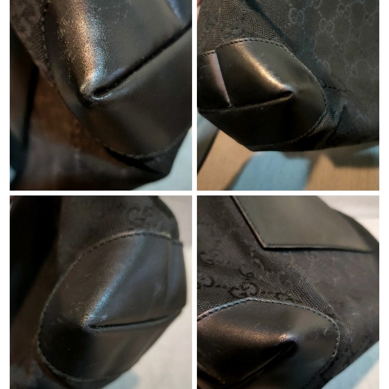 ∆聖誕限時一週降價∆㊣✨Gucci✨古馳 黑色 老花 皮革 帆布 肩背包 托特包/二手包/二手精品-12