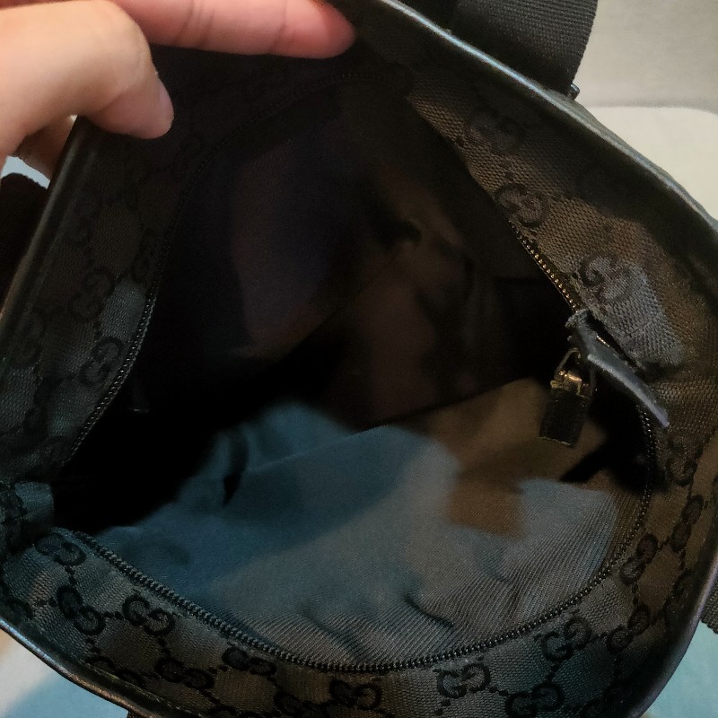 ∆聖誕限時一週降價∆㊣✨Gucci✨古馳 黑色 老花 皮革 帆布 肩背包 托特包/二手包/二手精品-14