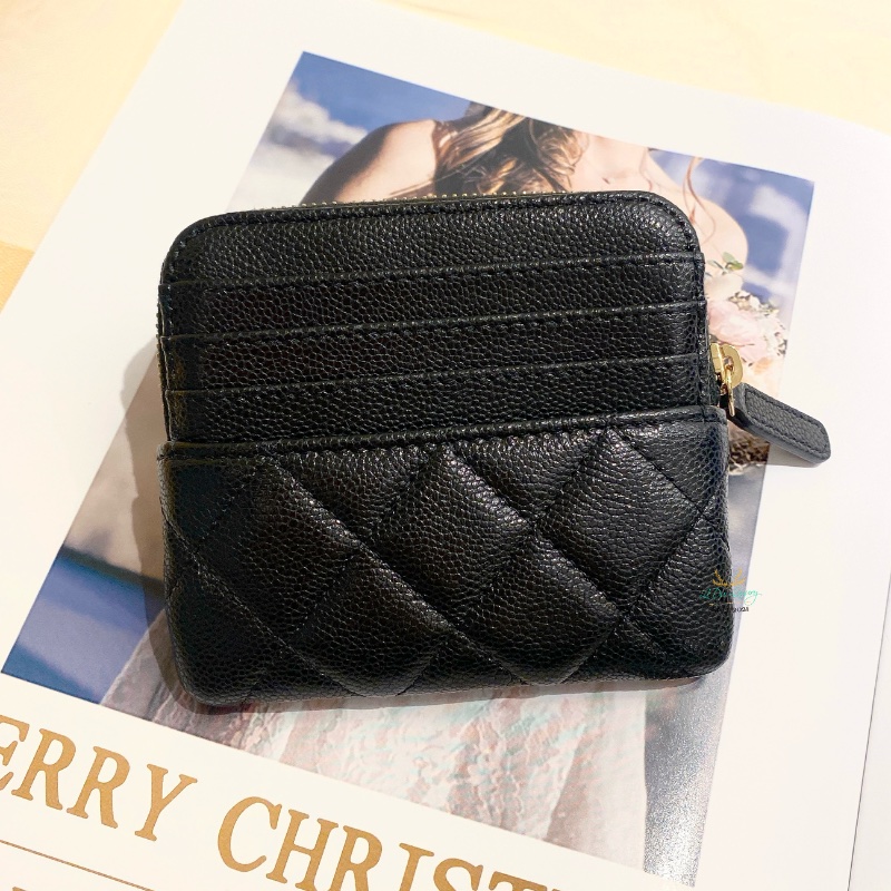 【 全新商品 】CHANEL 香奈兒 AP2061 黑色 荔枝牛皮 淡金釦 零錢包 吐司卡包 卡片夾 卡片包 卡包-2