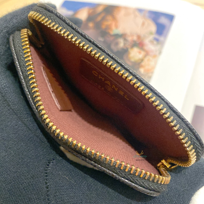 【 全新商品 】CHANEL 香奈兒 AP2061 黑色 荔枝牛皮 淡金釦 零錢包 吐司卡包 卡片夾 卡片包 卡包-3