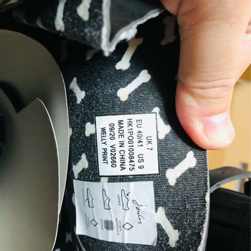 Joules 黑底狗狗雨傘雨鞋-3