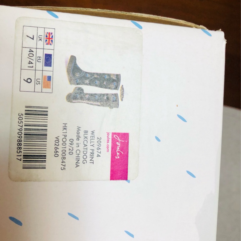 Joules 黑底狗狗雨傘雨鞋-17