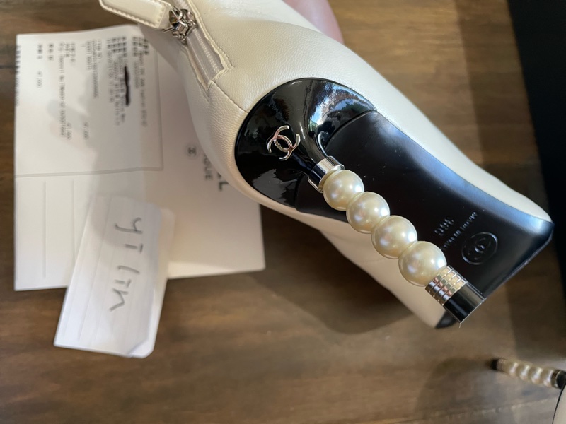 (已預訂)香奈兒珍珠短靴高跟鞋-3