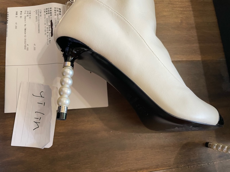 (已預訂)香奈兒珍珠短靴高跟鞋-4