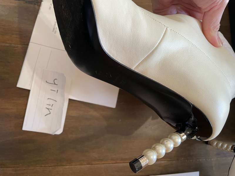 (已預訂)香奈兒珍珠短靴高跟鞋-6