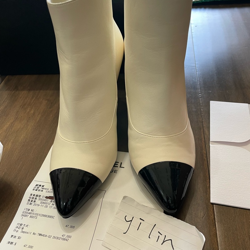 (已預訂)香奈兒珍珠短靴高跟鞋-38