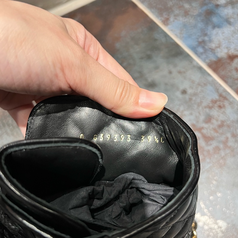 Chanel 鏈條馬丁靴短靴-皮革拼接菱格⭐️Chanel 鏈條手鍊+鞋都擁有-10