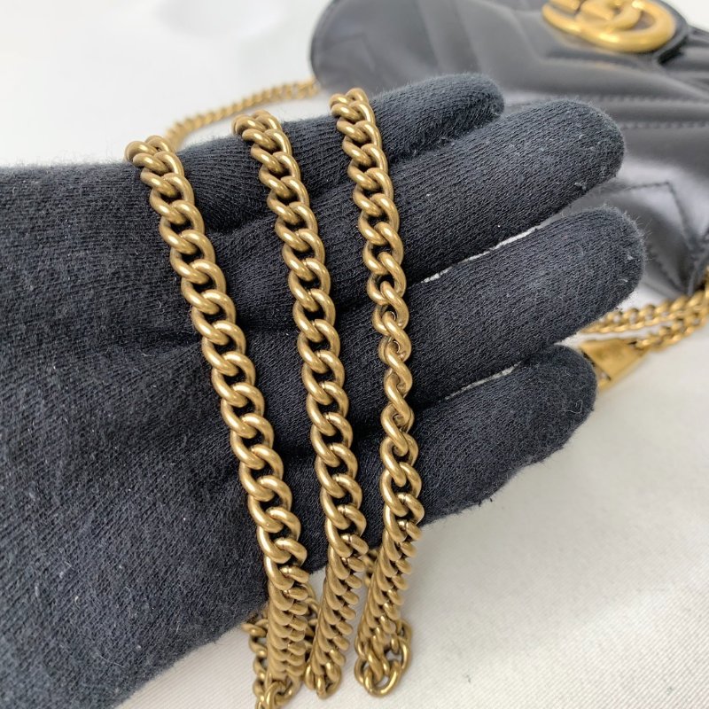 GUCCI Marmont mini翻蓋鏈包-10