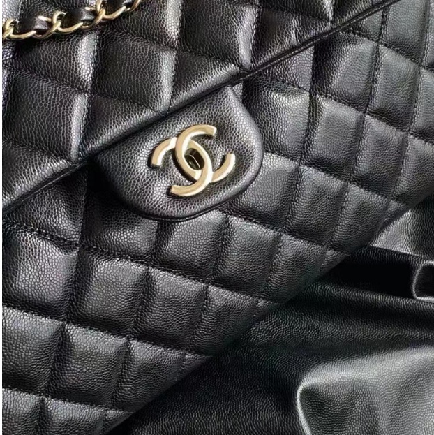 （已售出）全新全配 香奈兒機場包 黑色荔枝皮-3