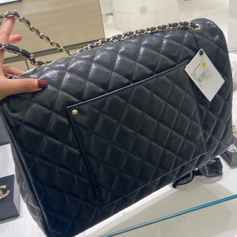 （已售出）全新全配 香奈兒機場包 黑色荔枝皮-6