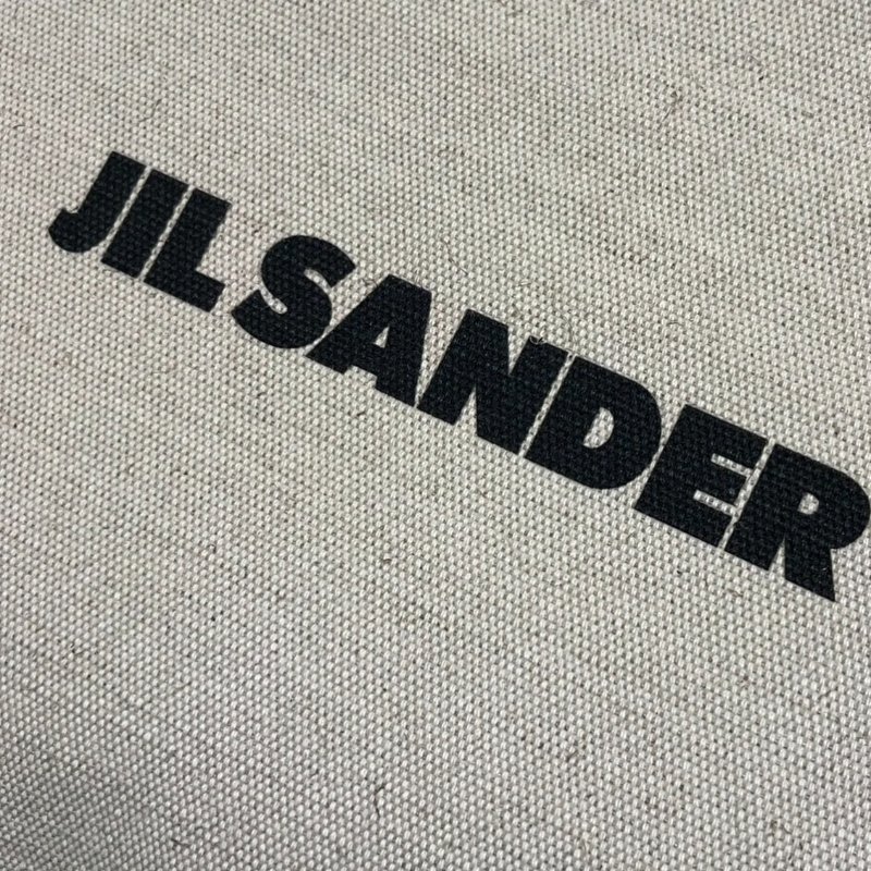 Jil Sander 皮革手柄的方形棉質書袋包/購物包《佳節年終折扣》-3