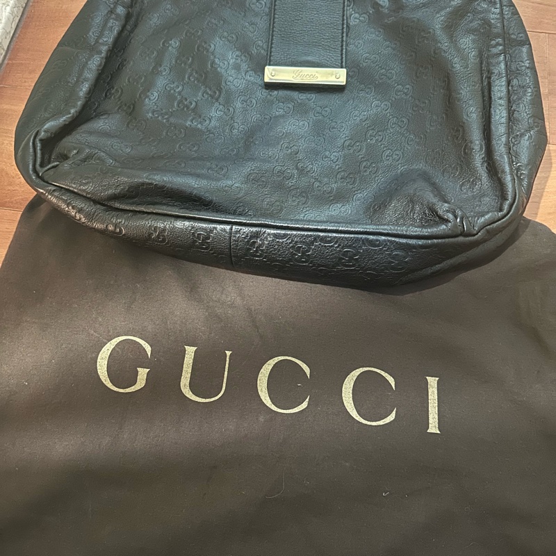 Gucci 古馳 全黑皮革 肩背包 shoulder bag 腋下包 hobo bag-0
