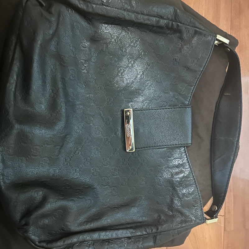 Gucci 古馳 全黑皮革 肩背包 shoulder bag 腋下包 hobo bag-1
