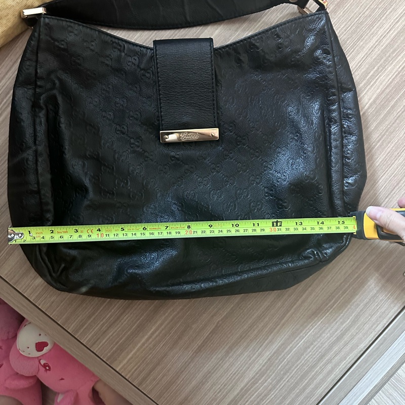 Gucci 古馳 全黑皮革 肩背包 shoulder bag 腋下包 hobo bag-3