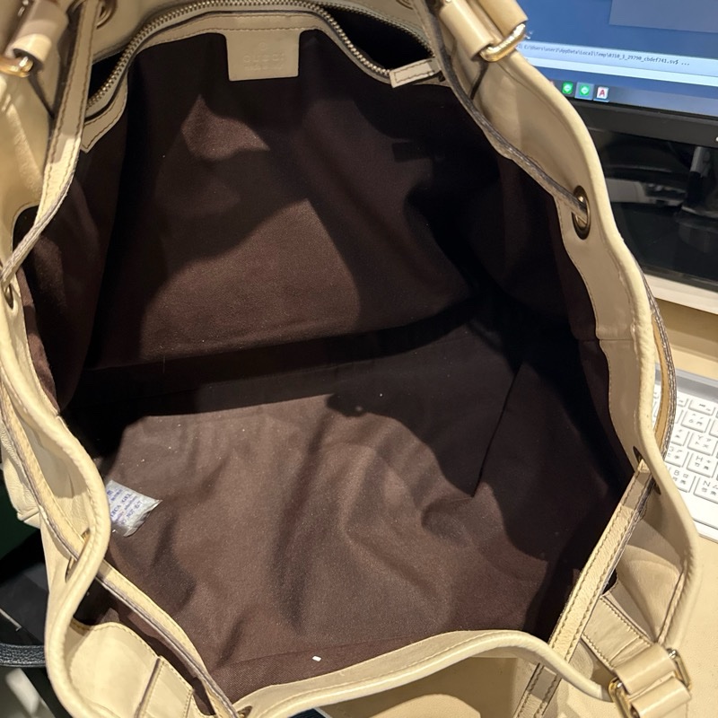 GUCCI 流蘇托特包 白-9