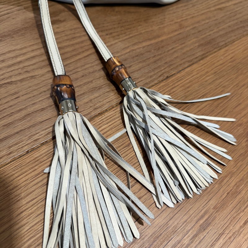 GUCCI 流蘇托特包 白-13